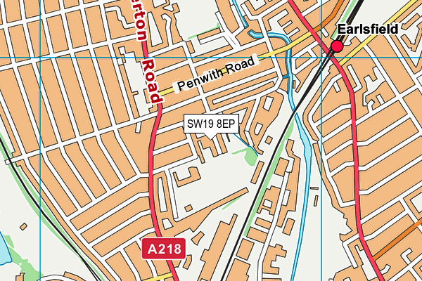 SW19 8EP map - OS VectorMap District (Ordnance Survey)