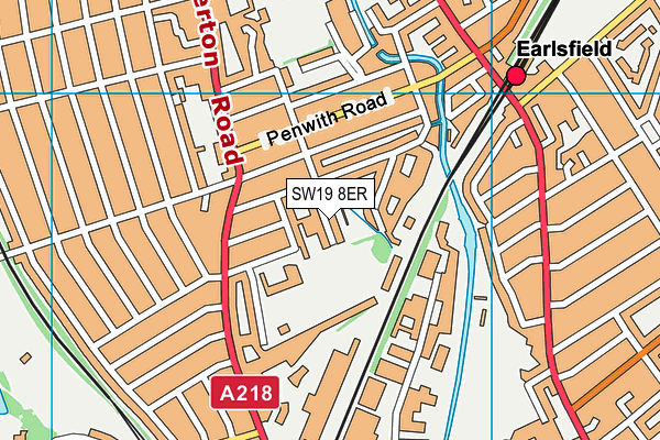 SW19 8ER map - OS VectorMap District (Ordnance Survey)