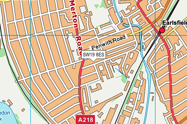 SW19 8ES map - OS VectorMap District (Ordnance Survey)