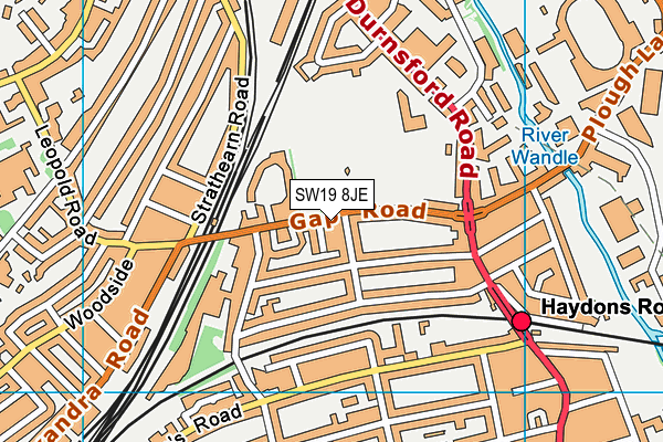 SW19 8JE map - OS VectorMap District (Ordnance Survey)