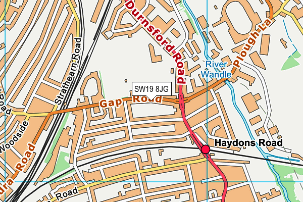 SW19 8JG map - OS VectorMap District (Ordnance Survey)