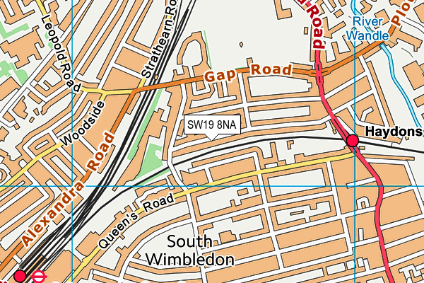 SW19 8NA map - OS VectorMap District (Ordnance Survey)