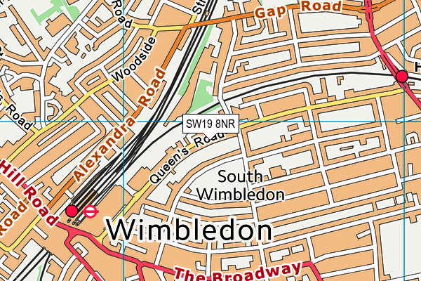 SW19 8NR map - OS VectorMap District (Ordnance Survey)