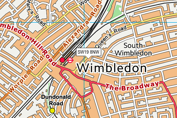 SW19 8NW map - OS VectorMap District (Ordnance Survey)