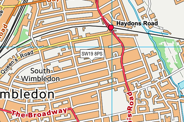 SW19 8PS map - OS VectorMap District (Ordnance Survey)