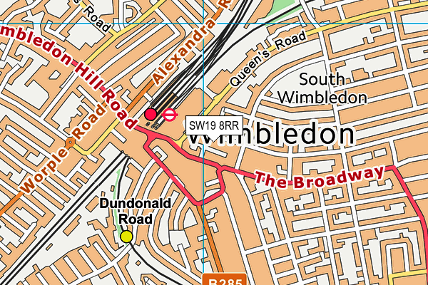 SW19 8RR map - OS VectorMap District (Ordnance Survey)