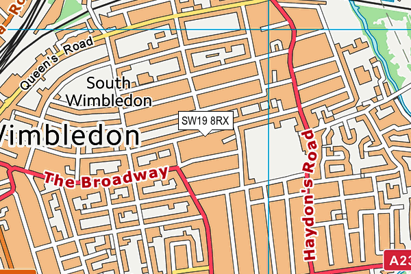 SW19 8RX map - OS VectorMap District (Ordnance Survey)
