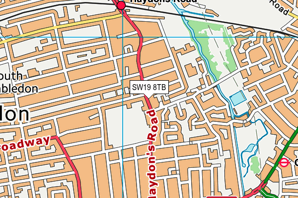 SW19 8TB map - OS VectorMap District (Ordnance Survey)