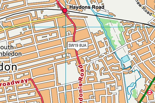 SW19 8UA map - OS VectorMap District (Ordnance Survey)