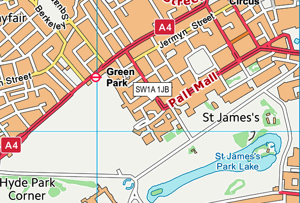 SW1A 1JB map - OS VectorMap District (Ordnance Survey)