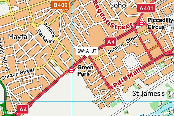 SW1A 1JT map - OS VectorMap District (Ordnance Survey)