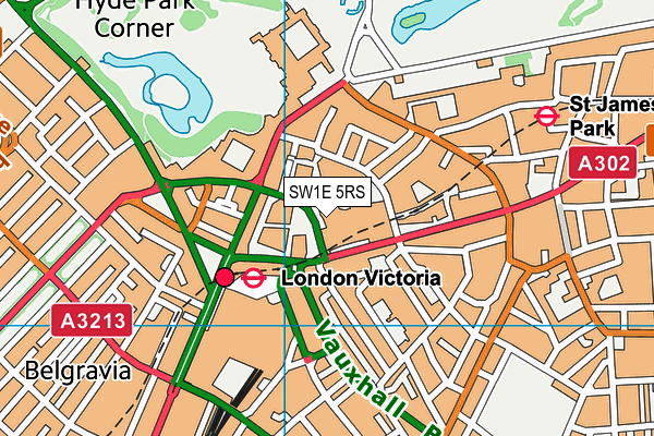 Pure Gym (London Victoria) (Closed) map (SW1E 5RS) - OS VectorMap District (Ordnance Survey)