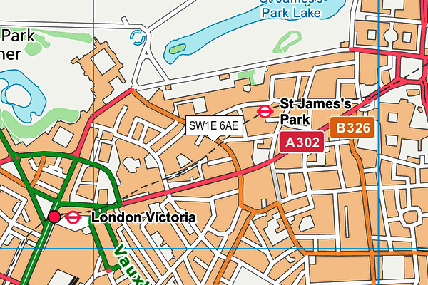 SW1E 6AE map - OS VectorMap District (Ordnance Survey)