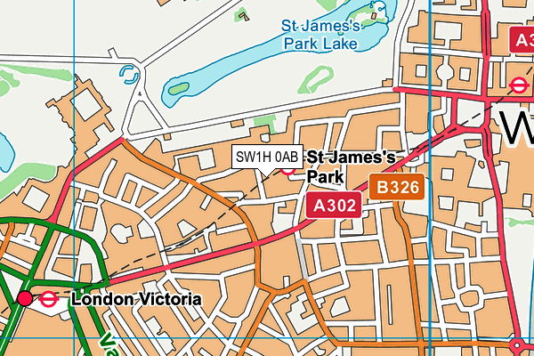 SW1H 0AB map - OS VectorMap District (Ordnance Survey)