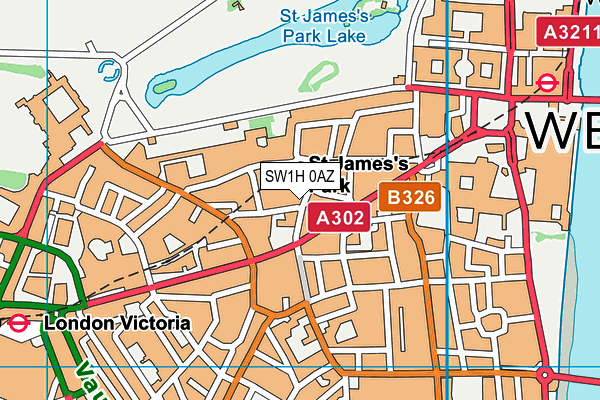 SW1H 0AZ map - OS VectorMap District (Ordnance Survey)