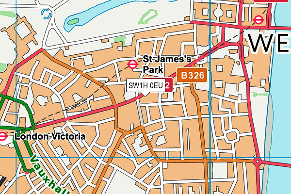 SW1H 0EU map - OS VectorMap District (Ordnance Survey)