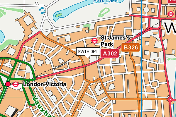 SW1H 0PT map - OS VectorMap District (Ordnance Survey)