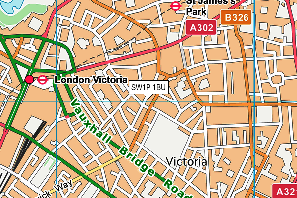 SW1P 1BU map - OS VectorMap District (Ordnance Survey)