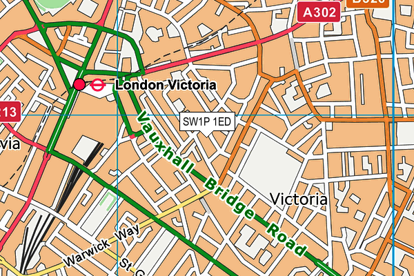 SW1P 1ED map - OS VectorMap District (Ordnance Survey)