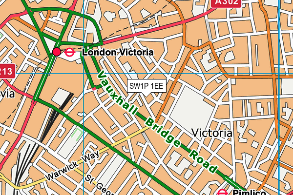 SW1P 1EE map - OS VectorMap District (Ordnance Survey)