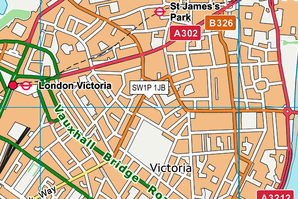SW1P 1JB map - OS VectorMap District (Ordnance Survey)