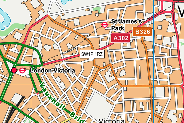 SW1P 1RZ map - OS VectorMap District (Ordnance Survey)