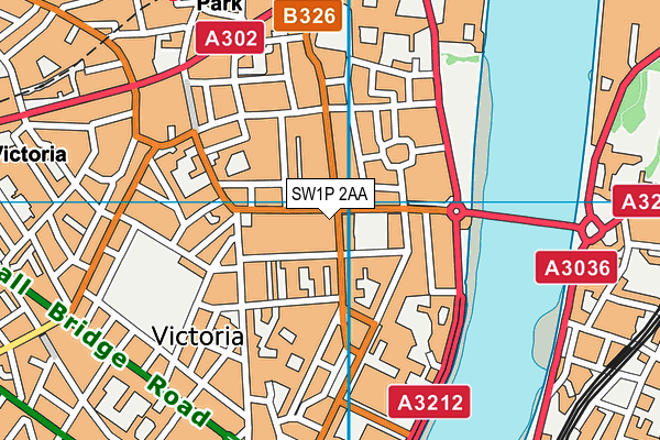SW1P 2AA map - OS VectorMap District (Ordnance Survey)