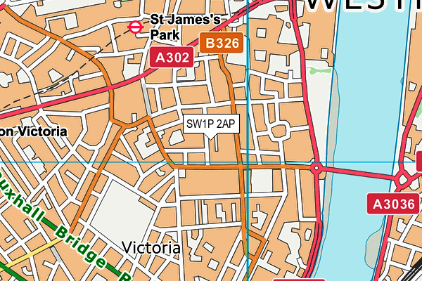 SW1P 2AP map - OS VectorMap District (Ordnance Survey)