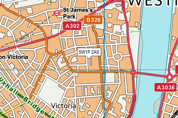SW1P 2AS map - OS VectorMap District (Ordnance Survey)