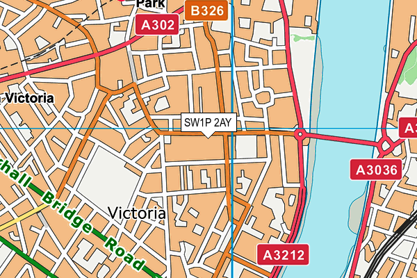SW1P 2AY map - OS VectorMap District (Ordnance Survey)