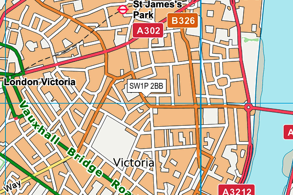 SW1P 2BB map - OS VectorMap District (Ordnance Survey)