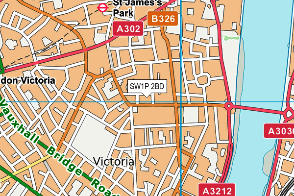 SW1P 2BD map - OS VectorMap District (Ordnance Survey)