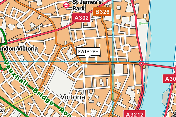 SW1P 2BE map - OS VectorMap District (Ordnance Survey)