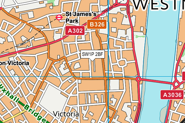 SW1P 2BF map - OS VectorMap District (Ordnance Survey)