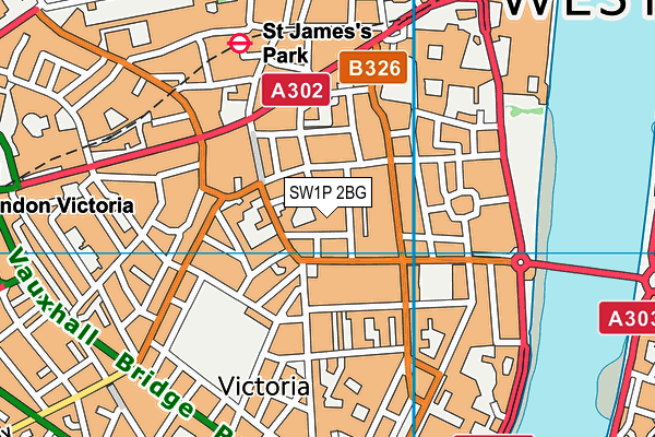 SW1P 2BG map - OS VectorMap District (Ordnance Survey)