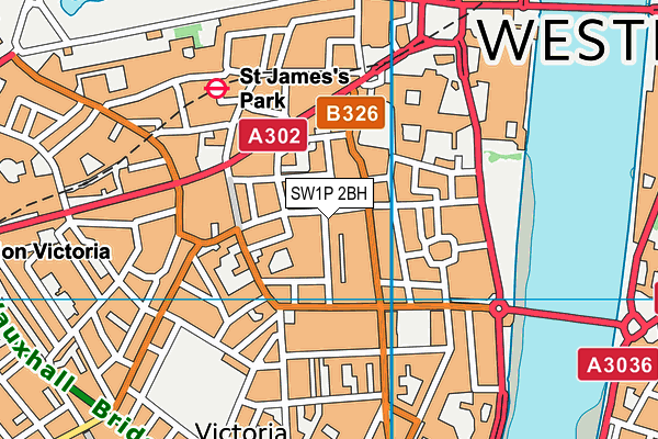 SW1P 2BH map - OS VectorMap District (Ordnance Survey)