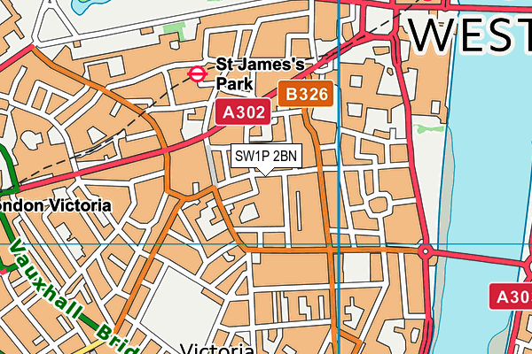 SW1P 2BN map - OS VectorMap District (Ordnance Survey)