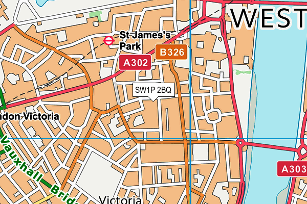 SW1P 2BQ map - OS VectorMap District (Ordnance Survey)