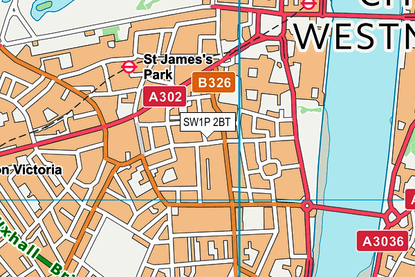 SW1P 2BT map - OS VectorMap District (Ordnance Survey)