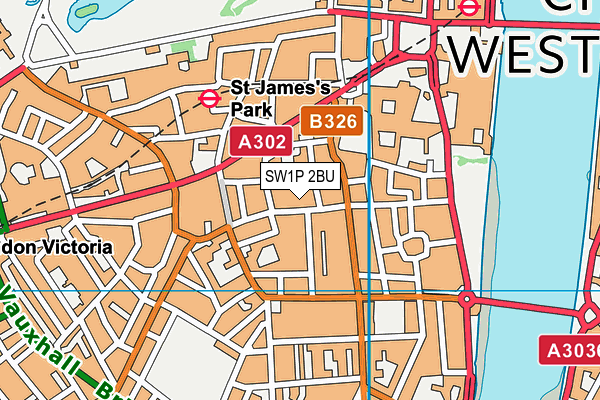 SW1P 2BU map - OS VectorMap District (Ordnance Survey)