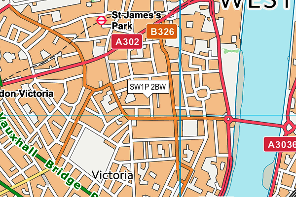 SW1P 2BW map - OS VectorMap District (Ordnance Survey)