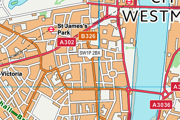 SW1P 2BX map - OS VectorMap District (Ordnance Survey)