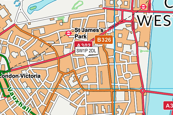 SW1P 2DL map - OS VectorMap District (Ordnance Survey)