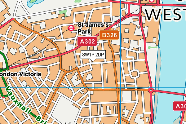 SW1P 2DP map - OS VectorMap District (Ordnance Survey)