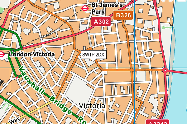 SW1P 2DX map - OS VectorMap District (Ordnance Survey)