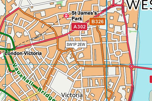 SW1P 2EW map - OS VectorMap District (Ordnance Survey)