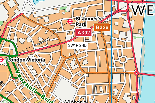 SW1P 2HD map - OS VectorMap District (Ordnance Survey)