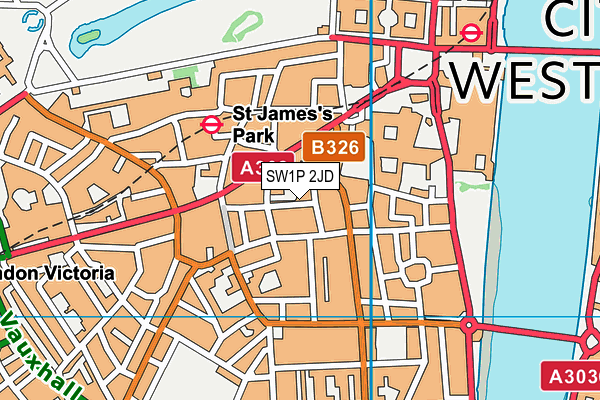 SW1P 2JD map - OS VectorMap District (Ordnance Survey)