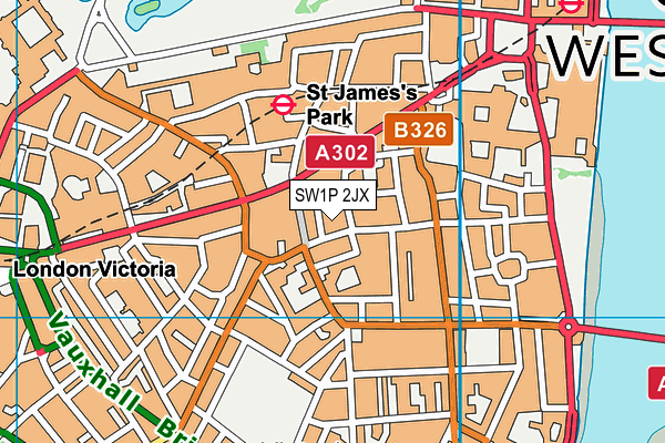 SW1P 2JX map - OS VectorMap District (Ordnance Survey)