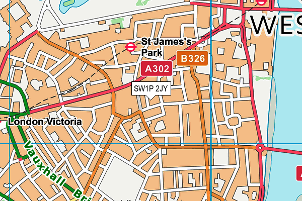 SW1P 2JY map - OS VectorMap District (Ordnance Survey)